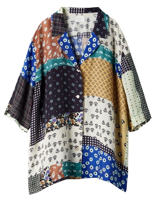Wilfred Tops - Wilfred Aries short sleeve button up oversized patchwork top excellent condition